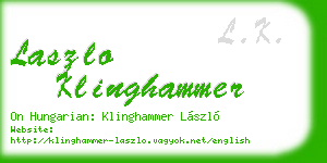 laszlo klinghammer business card