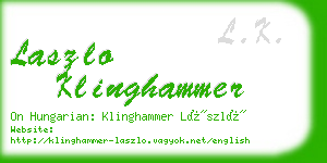 laszlo klinghammer business card